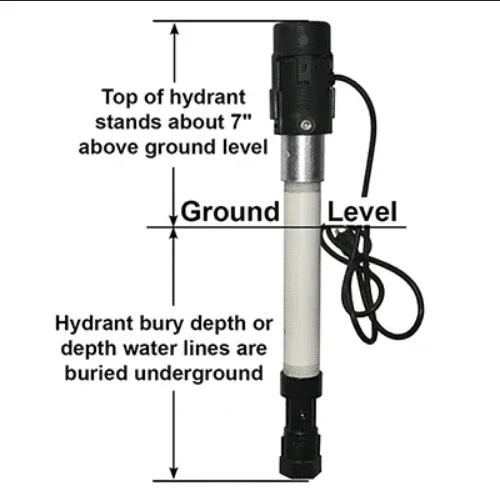 Merrill Any Temp H-3000 DH7504D Deluxe Heated Frost Proof Yard Hydrant – 4 ft Bury, 3/4 in