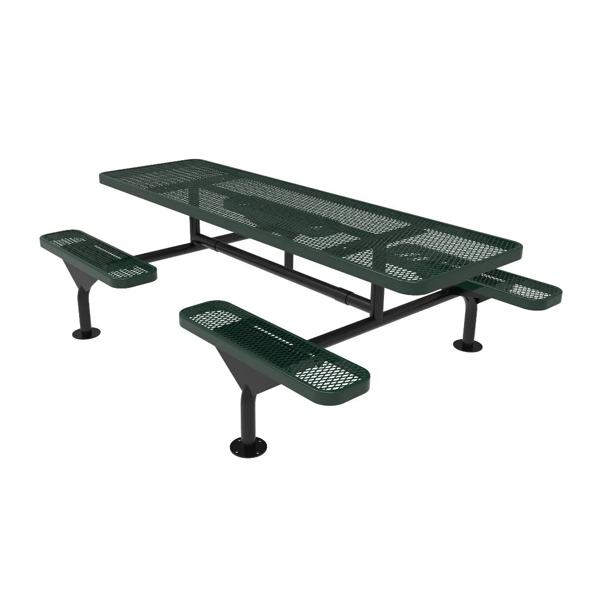 Commercial 8ft Nexus Rectangle Picnic Table – Thermoplastic Expanded Metal, Diamond Pattern