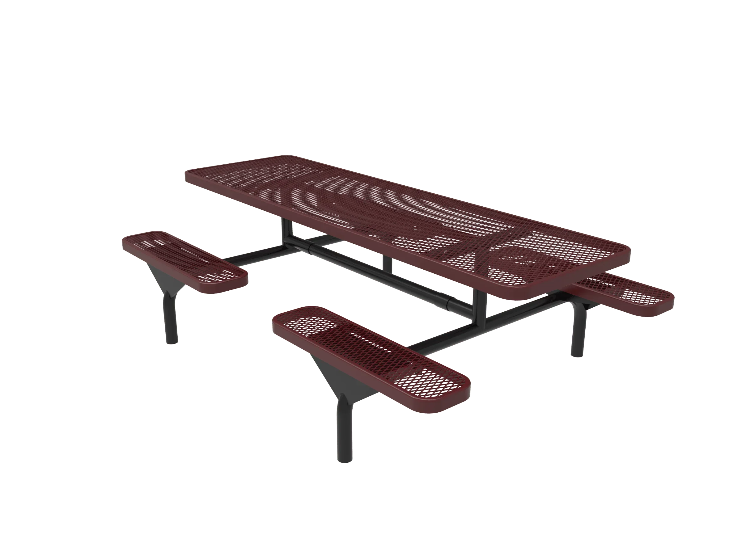 Commercial 8ft Nexus Rectangle Picnic Table – Thermoplastic Expanded Metal, Diamond Pattern - Image 3