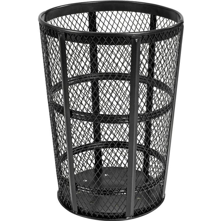 48 Gallon Steel Mesh Commercial Outdoor Trash Can – Plastic Dome Lid, Corrosion Resistant - Image 2