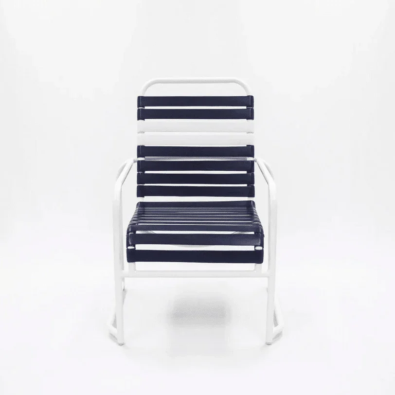 Vinyl Strap Commercial Pool Dining Chair – Sled Base - Image 3