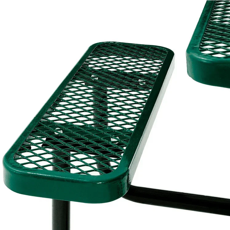 Outdoorsiness Quick Ship Commercial 46in Square Picnic Table – Thermoplastic Expanded Metal, UL Certified - Image 4