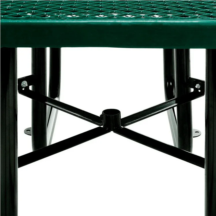 Outdoorsiness Quick Ship Commercial 46in Square Picnic Table – Thermoplastic Expanded Metal, UL Certified - Image 5
