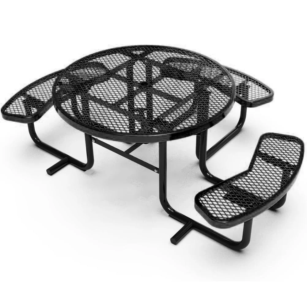 Outdoorsiness Quick Ship 46in Round ADA Compliant Picnic Table – Wheelchair Accessible, Thermoplastic, UL Certified - Image 3