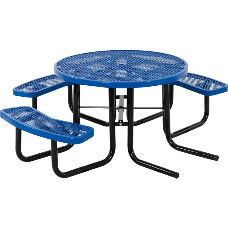 Outdoorsiness Quick Ship 46in Round ADA Compliant Picnic Table – Wheelchair Accessible, Thermoplastic, UL Certified - Image 4
