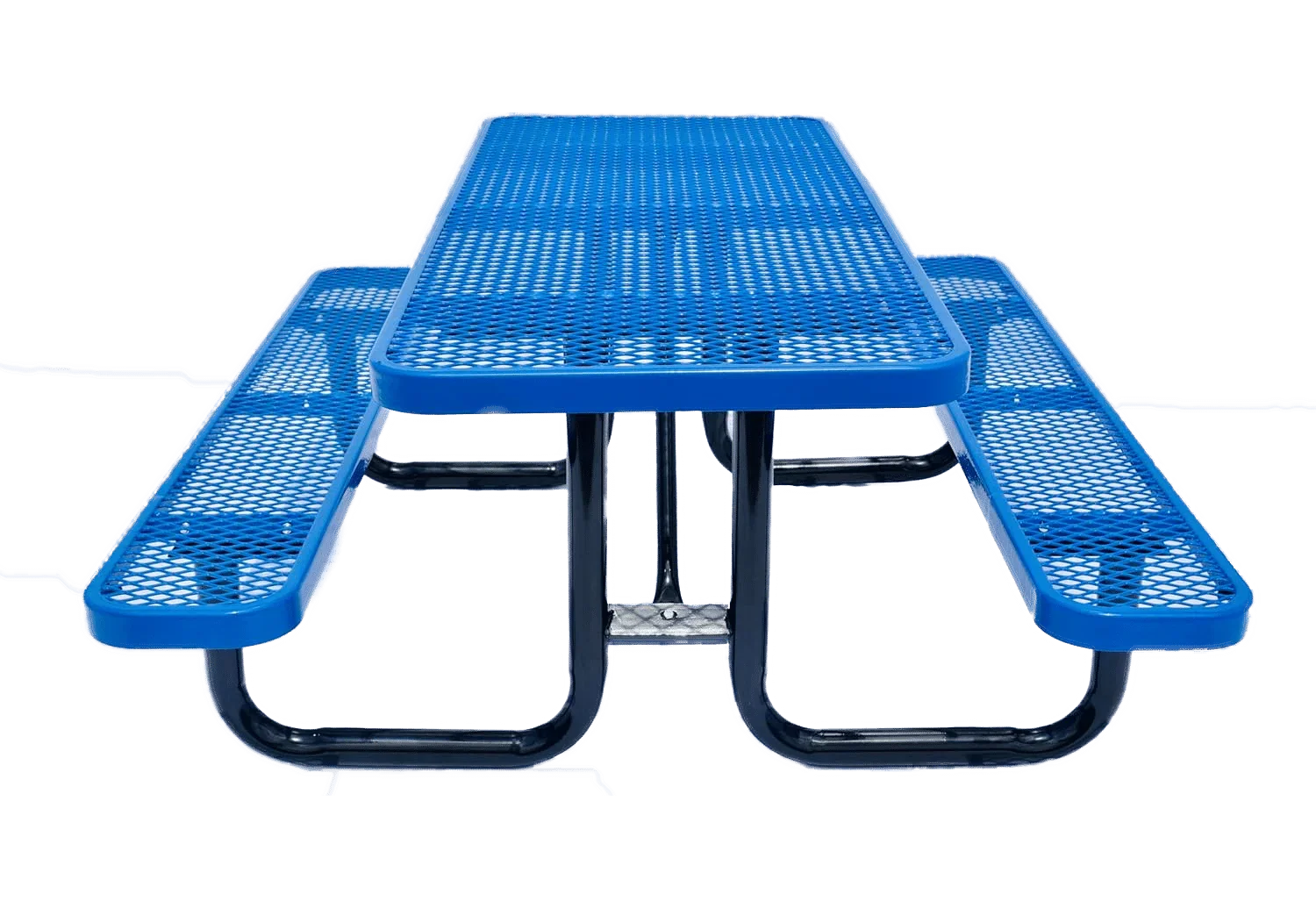 Outdoorsiness Quick Ship Commercial 8ft Rectangular Picnic Table – Thermoplastic Expanded Metal, UL Certified - Image 2