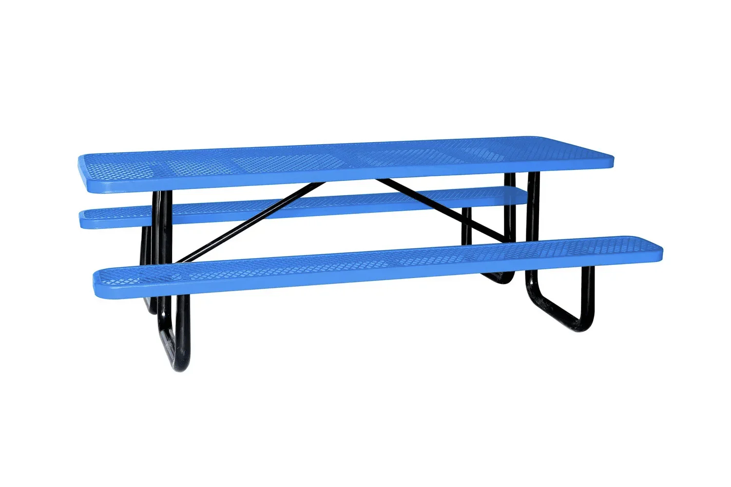 Outdoorsiness Quick Ship Commercial 8ft Rectangular Picnic Table – Thermoplastic Expanded Metal, UL Certified - Image 3