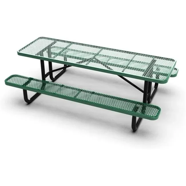 Outdoorsiness Quick Ship Commercial 8ft Rectangular Picnic Table – Thermoplastic Expanded Metal, UL Certified - Image 6