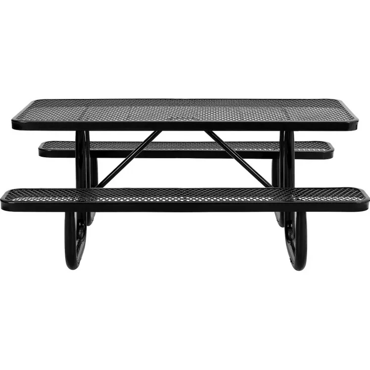 Outdoorsiness Quick Ship Commercial 6ft Rectangular Picnic Table – Thermoplastic Expanded Metal, UL Certified - Image 2