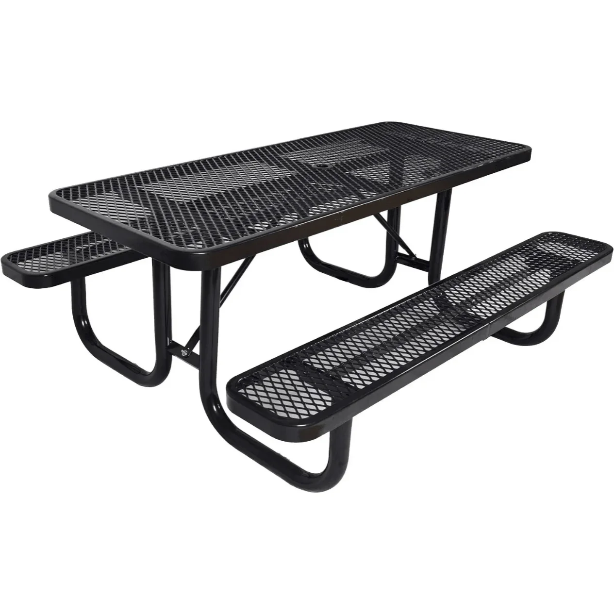 Outdoorsiness Quick Ship Commercial 6ft Rectangular Picnic Table – Thermoplastic Expanded Metal, UL Certified - Image 3