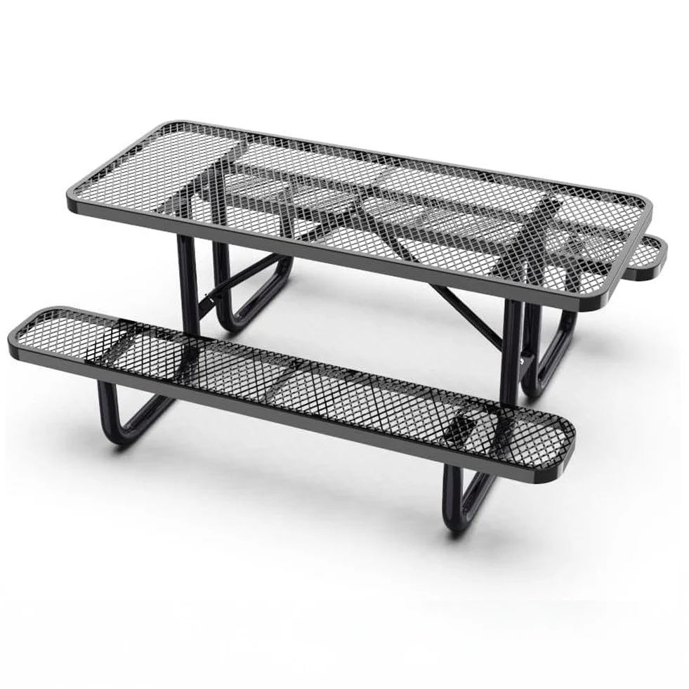 Outdoorsiness Quick Ship Commercial 6ft Rectangular Picnic Table – Thermoplastic Expanded Metal, UL Certified - Image 7