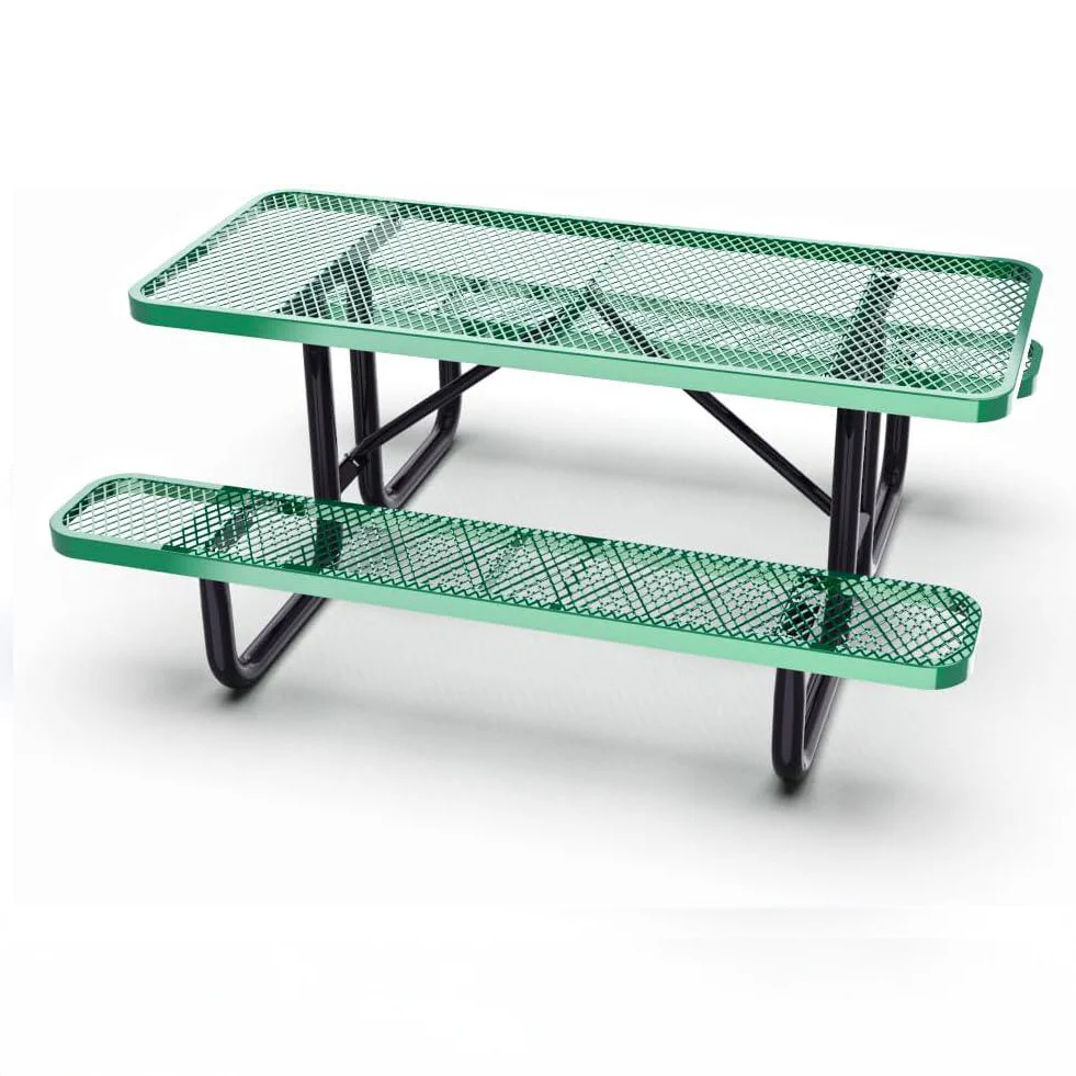 Outdoorsiness Quick Ship Commercial 6ft Rectangular Picnic Table – Thermoplastic Expanded Metal, UL Certified - Image 9