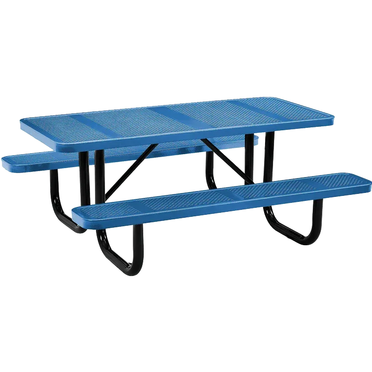 Commercial 6ft Rectangular Portable Picnic Table – Thermoplastic Punched Steel, Quick Ship - Image 2