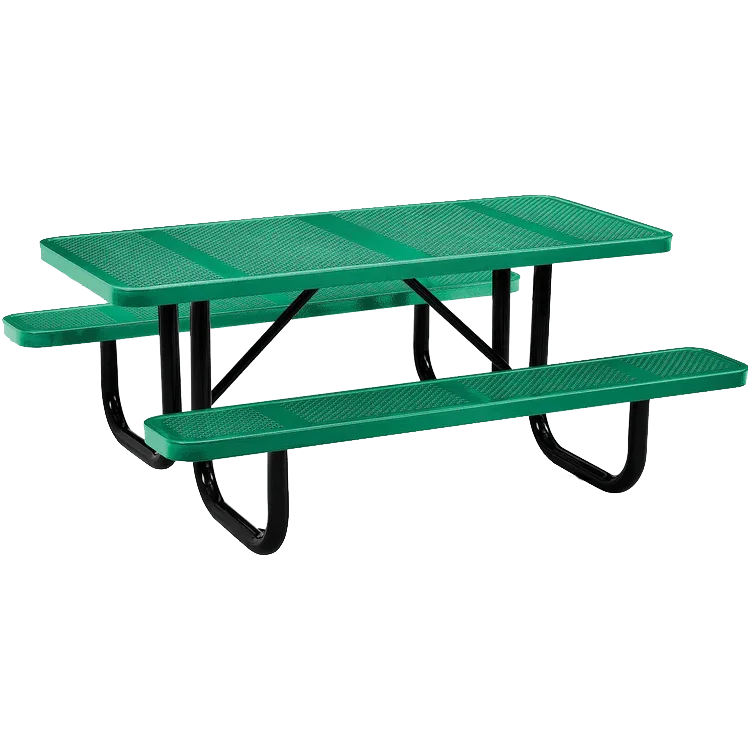 Commercial 6ft Rectangular Portable Picnic Table – Thermoplastic Punched Steel, Quick Ship - Image 3