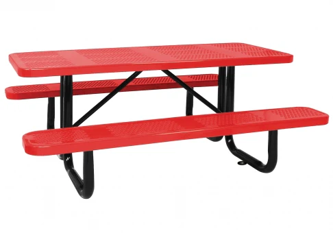 Commercial 6ft Rectangular Portable Picnic Table – Thermoplastic Punched Steel, Quick Ship - Image 5