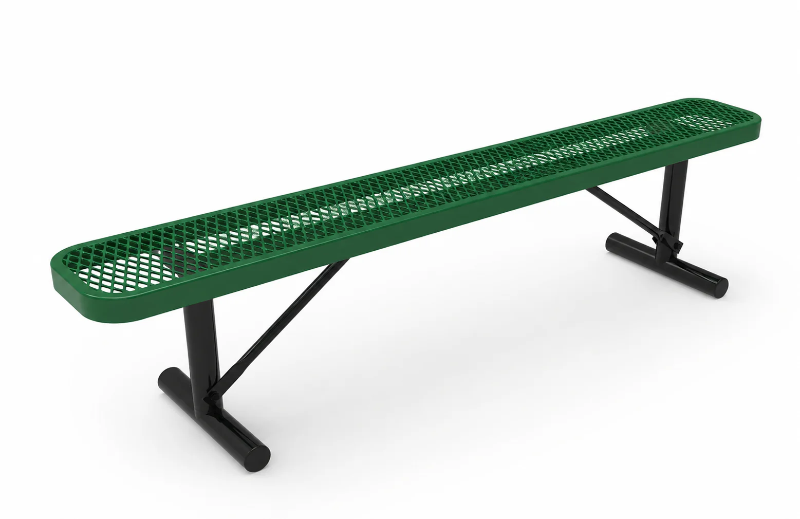 Commercial 6ft Expanded Metal Park Bench Without Back – Thermoplastic Coated, Quick Ship - Image 3