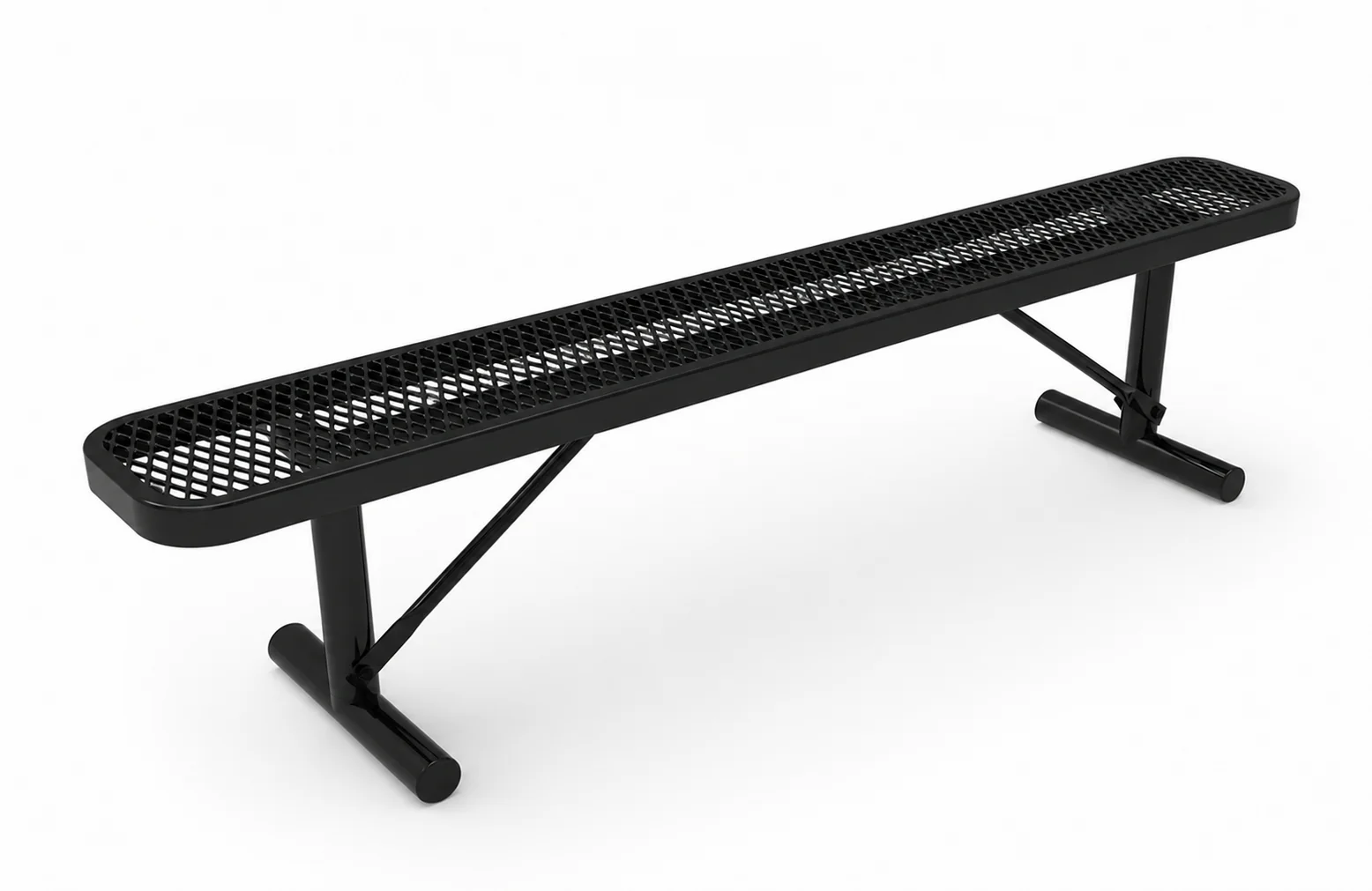 Commercial 6ft Expanded Metal Park Bench Without Back – Thermoplastic Coated, Quick Ship - Image 4