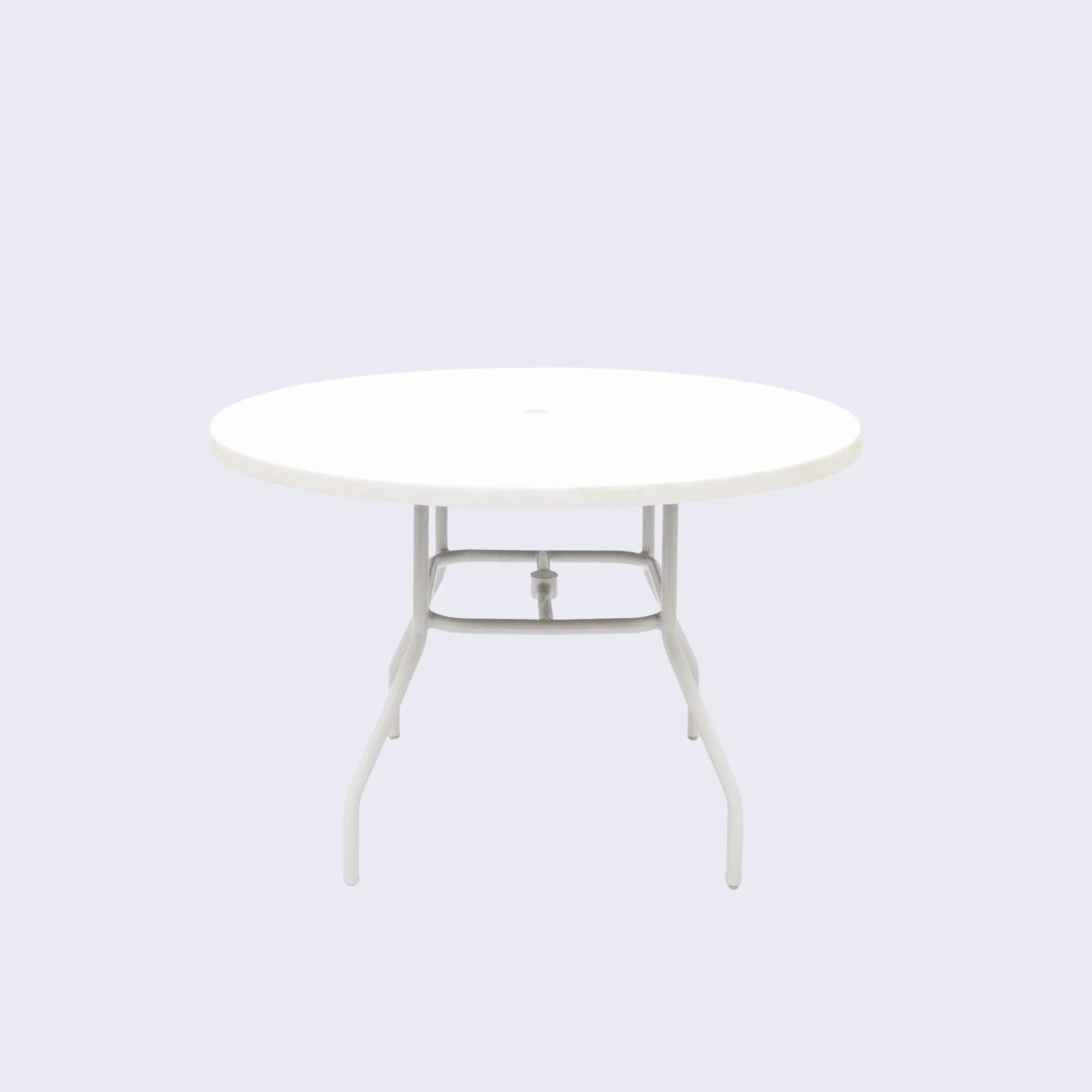 Beach Club 42in Round Fiberglass Commercial Pool Patio Table – Round Aluminum Tubing