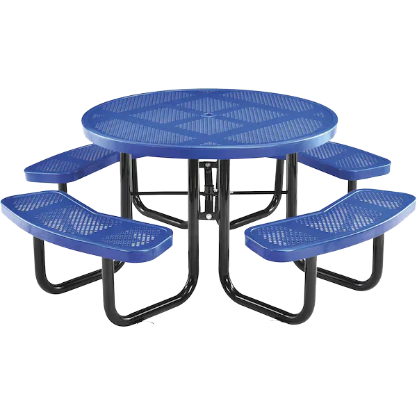 Commercial 46in Round Portable Picnic Table – Thermoplastic Punched Steel, UL Certified - Image 3