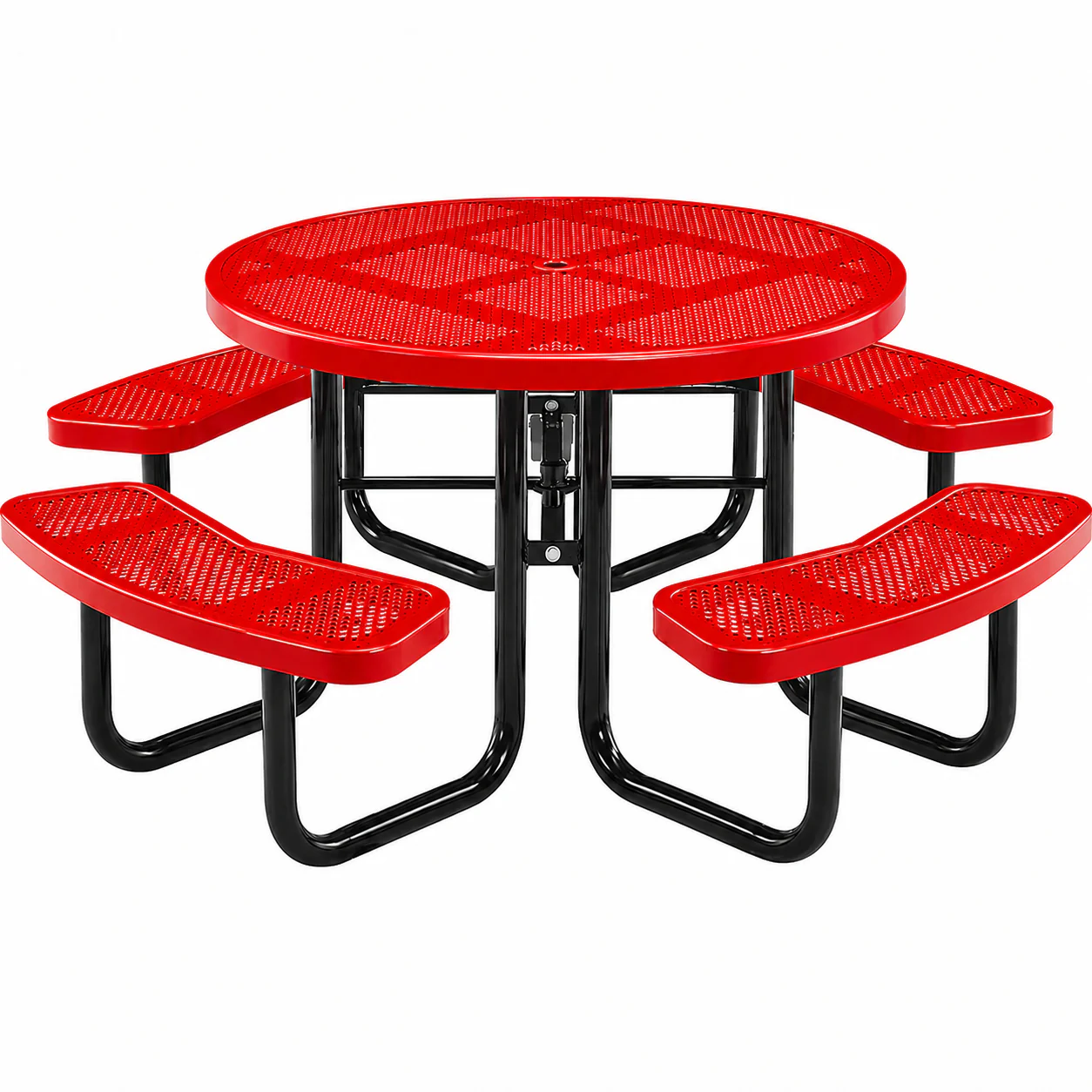 Commercial 46in Round Portable Picnic Table – Thermoplastic Punched Steel, UL Certified - Image 6