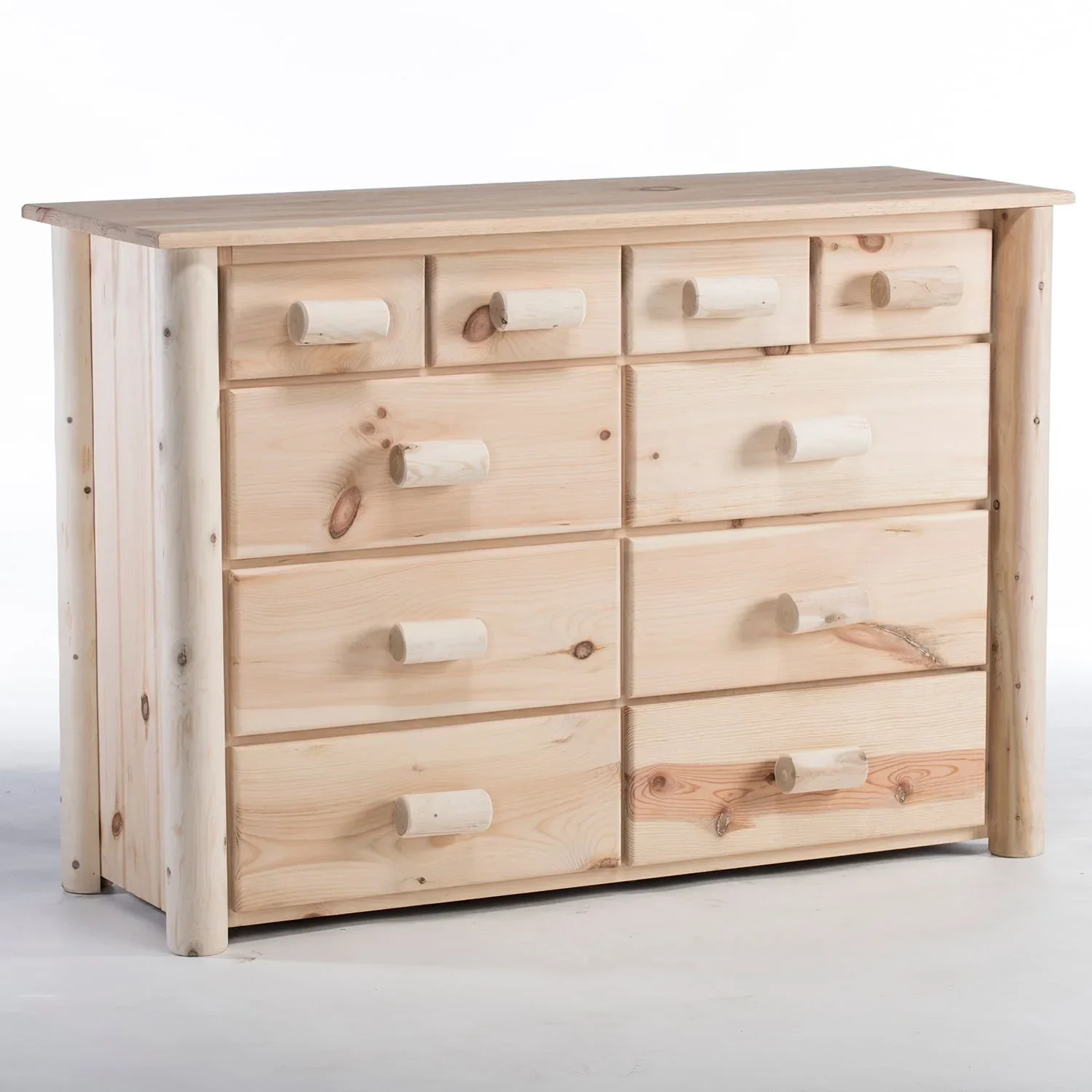 Lakeland Mills Rustic Log Pine & Cedar 10 Drawer Dresser