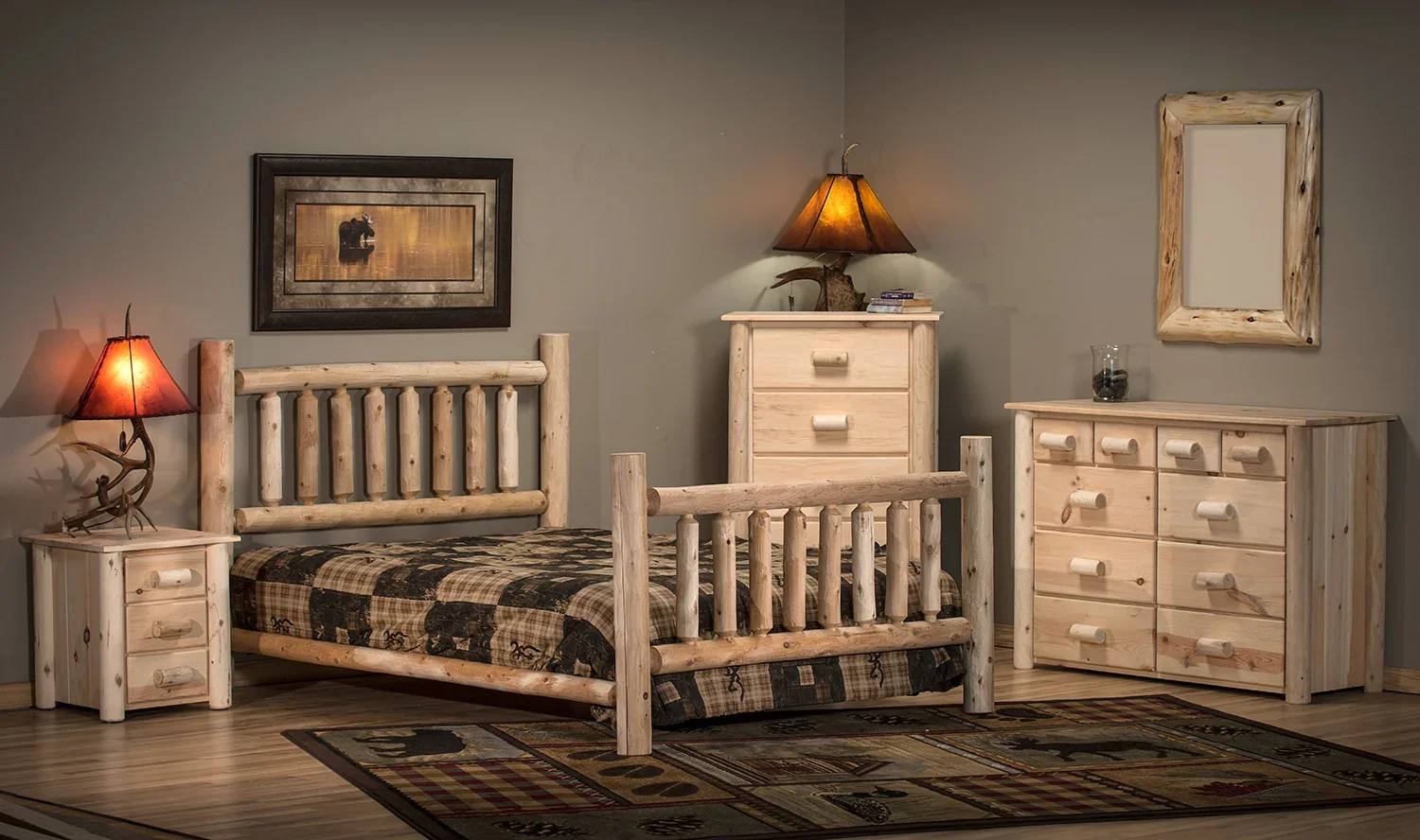 Lakeland Mills Rustic Log Pine & Cedar 10 Drawer Dresser - Image 2