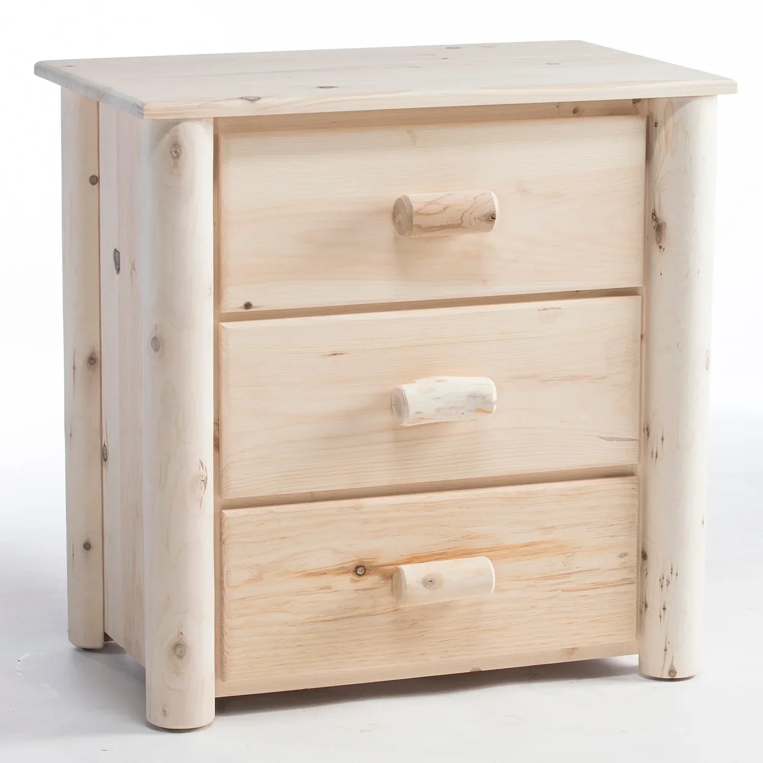 Lakeland Mills Rustic Log Pine & Cedar 3 Drawer Dresser