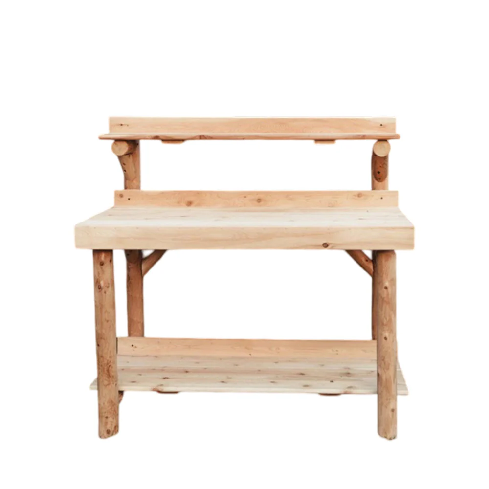 Rustic Northern White Cedar Log 4-Foot Potting Table – USA Made - Image 3