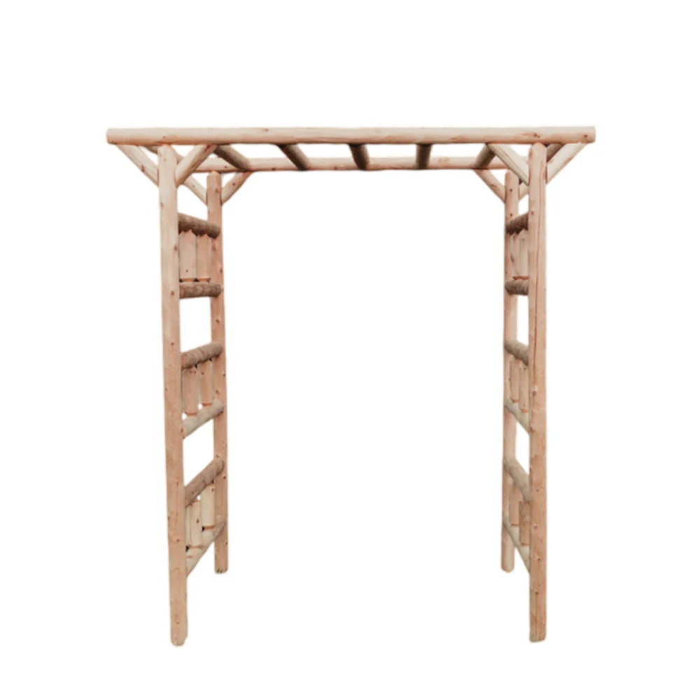 Rustic Northern White Cedar Log Large Garden Arbor – USA Made - Image 3