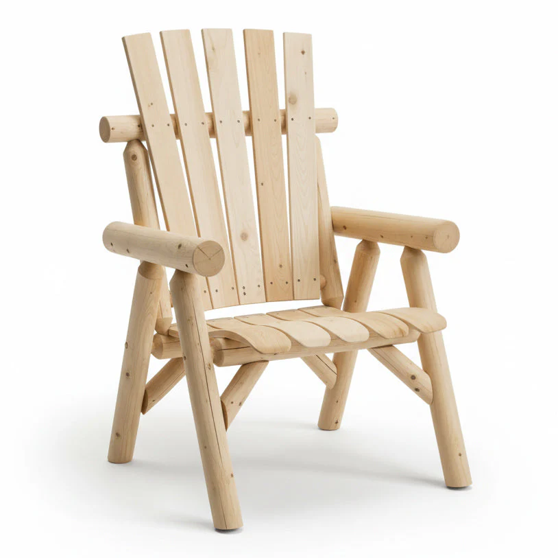 Rustic Northern White Cedar Log Lounge Chair – USA Made - Image 2
