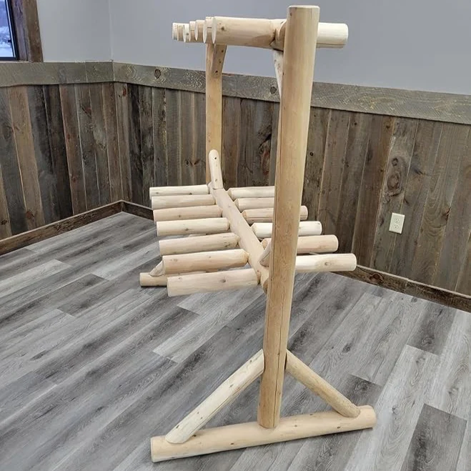 Rustic Northern White Cedar Log Ski & Snowboard Storage Rack – USA Made - Image 3