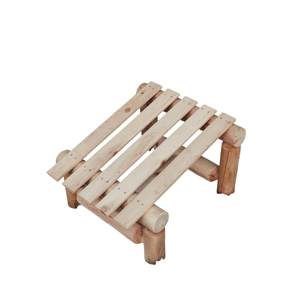 Rustic Northern White Cedar Log Slanted Ottoman – USA Made - Image 2