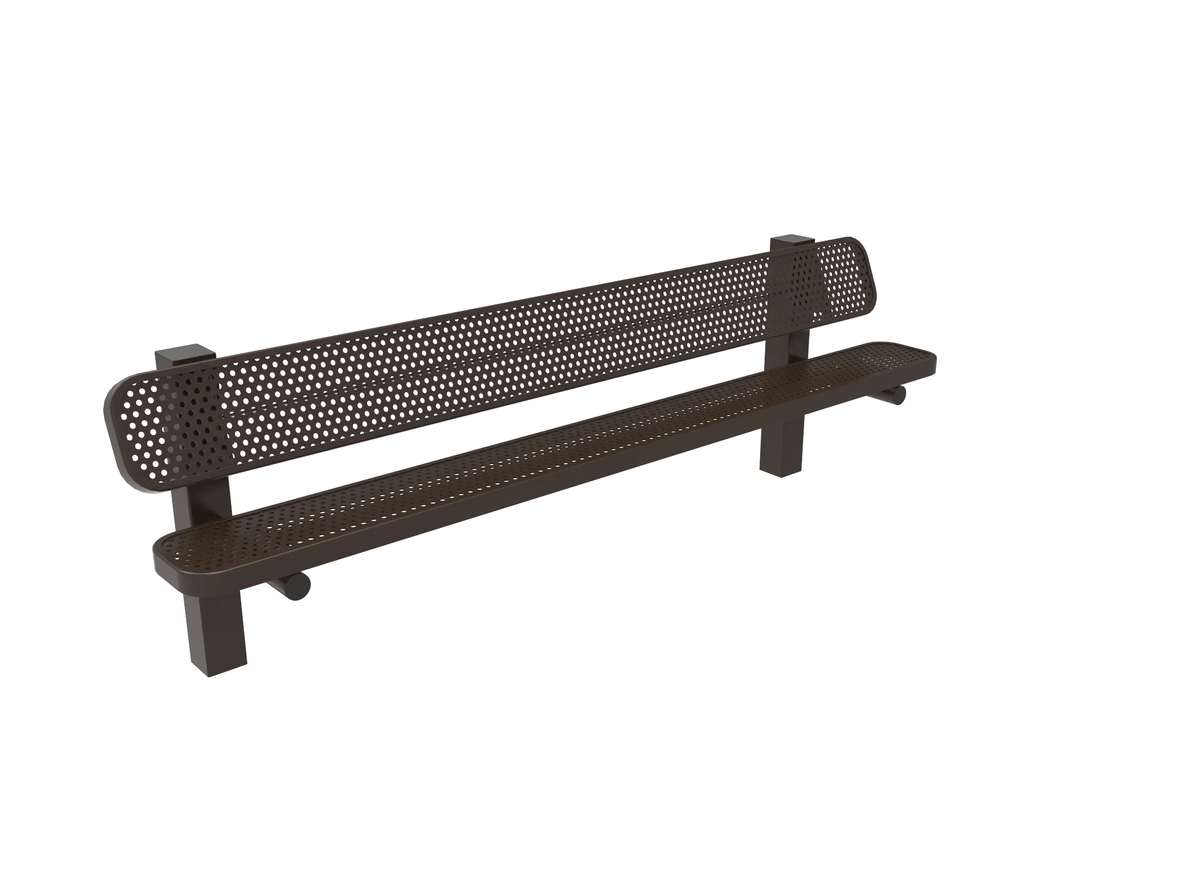 Commercial Single Pedestal Outdoor Park Bench – Thermoplastic Coated Expanded Metal - Image 4