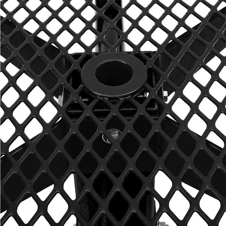 Commercial 46in Square Single Pedestal Picnic Table – Expanded Metal, In-Ground Mount - Image 4