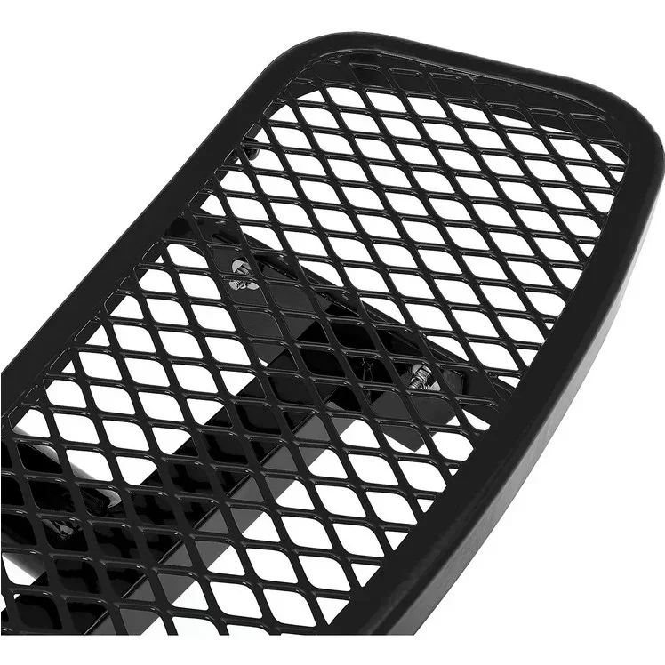 Commercial 46in Square Single Pedestal Picnic Table – Expanded Metal, In-Ground Mount - Image 5