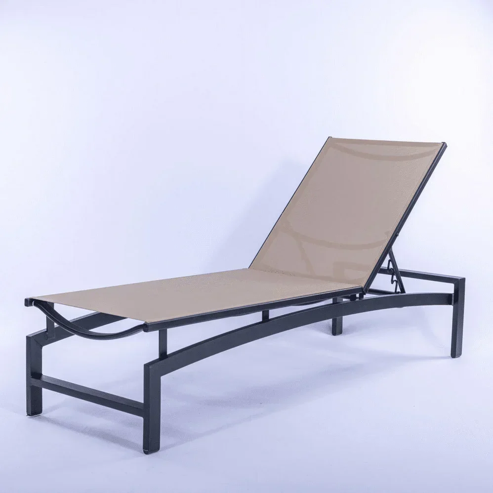 Skyline Luxury Commercial Sling Pool Chaise Lounge – 16in Aluminum