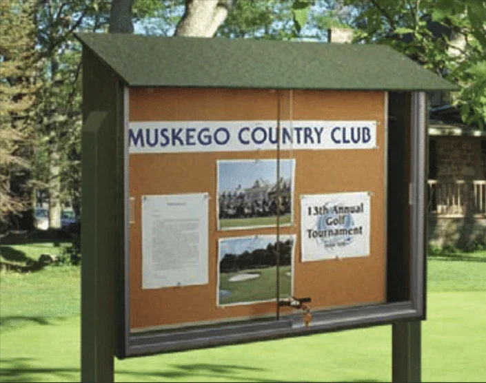 Sliding Door 52" x 40" Outdoor Cork Board - Image 3