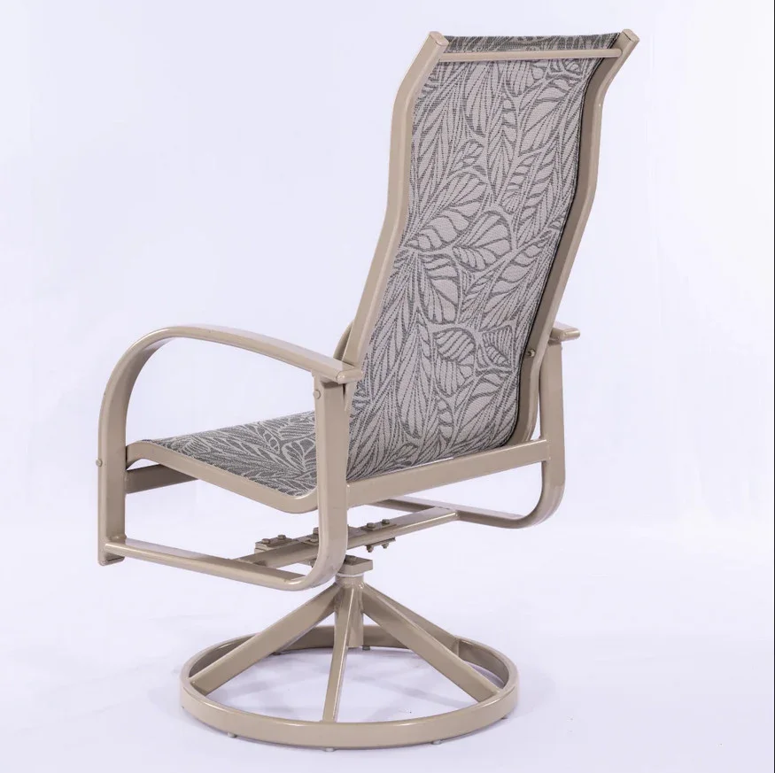 Laguna Comfort Series Commercial Sling Pool Side High Back Swivel Arm Chair – 360° Swivel - Image 2