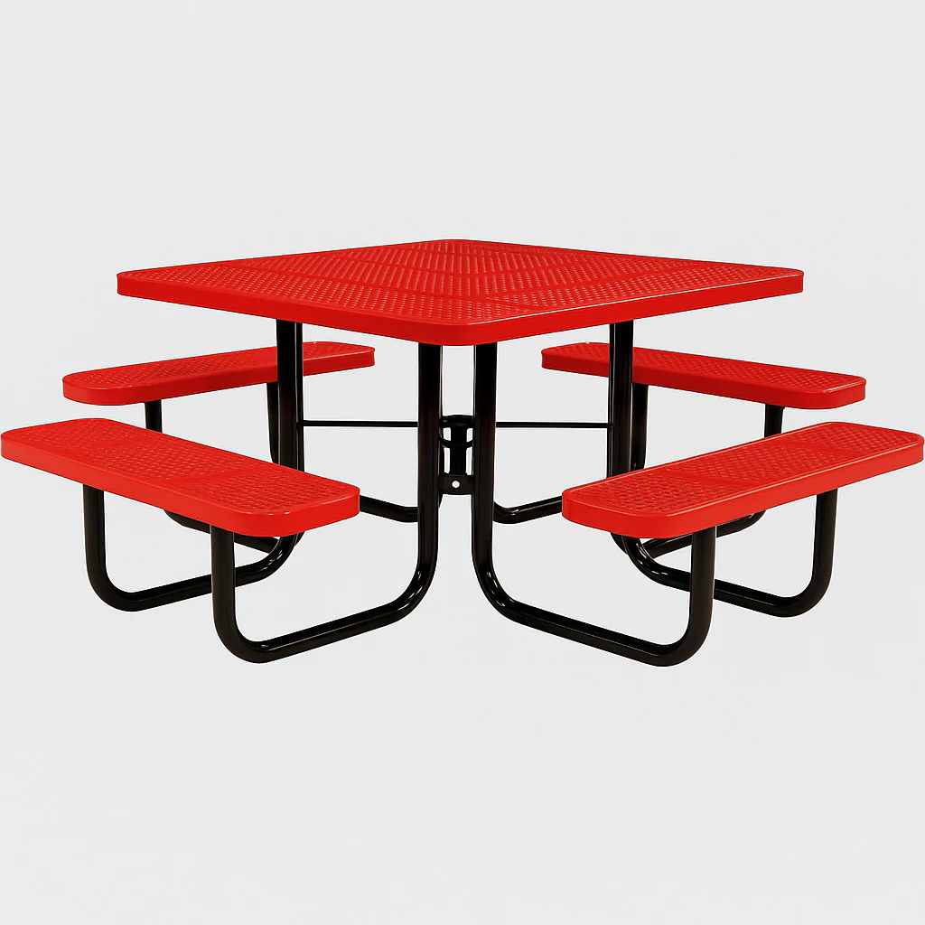 Commercial 46in Square Portable Picnic Table – Thermoplastic Punched Steel, UL Certified - Image 5