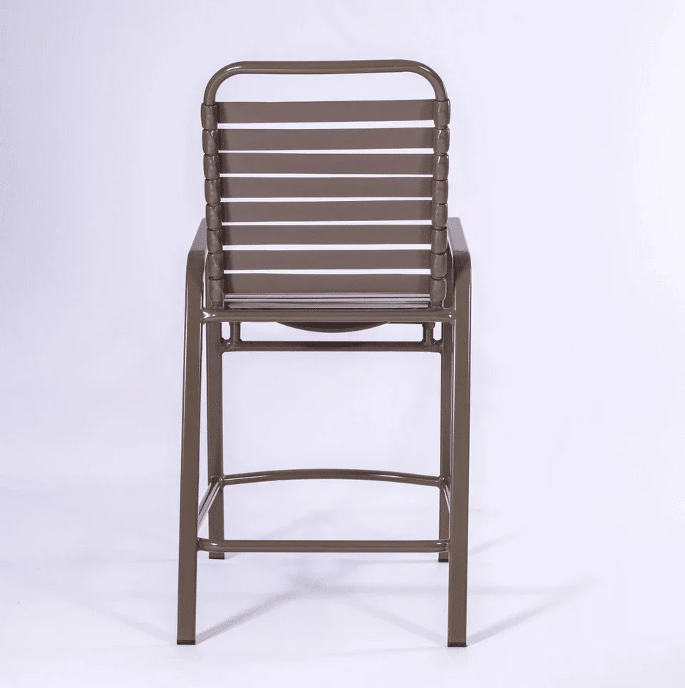 Vinyl Strap Commercial Pool Balcony Chair with Arms - Image 3