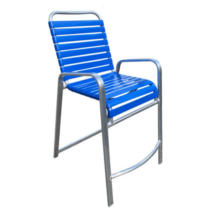 Vinyl Strap Commercial Pool Balcony Chair with Arms - Image 4