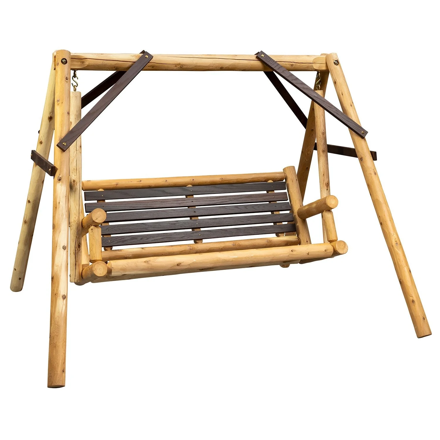 ThermaFusion Cedar Log 5-Foot Yard Swing – Northern White Cedar & Red Oak – USA Made
