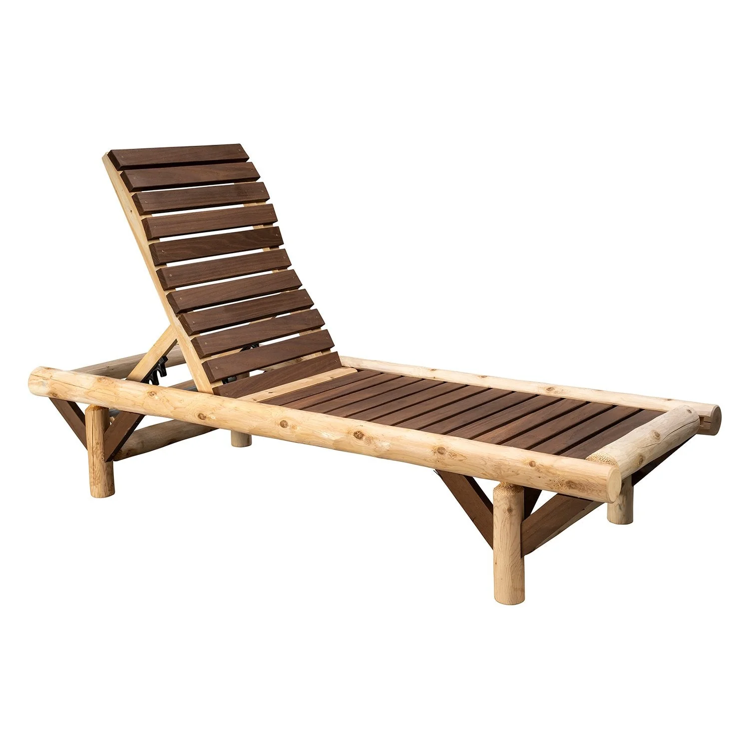 ThermaFusion Cedar Log Chaise Lounge – Northern White Cedar & Red Oak – USA Made - Image 7