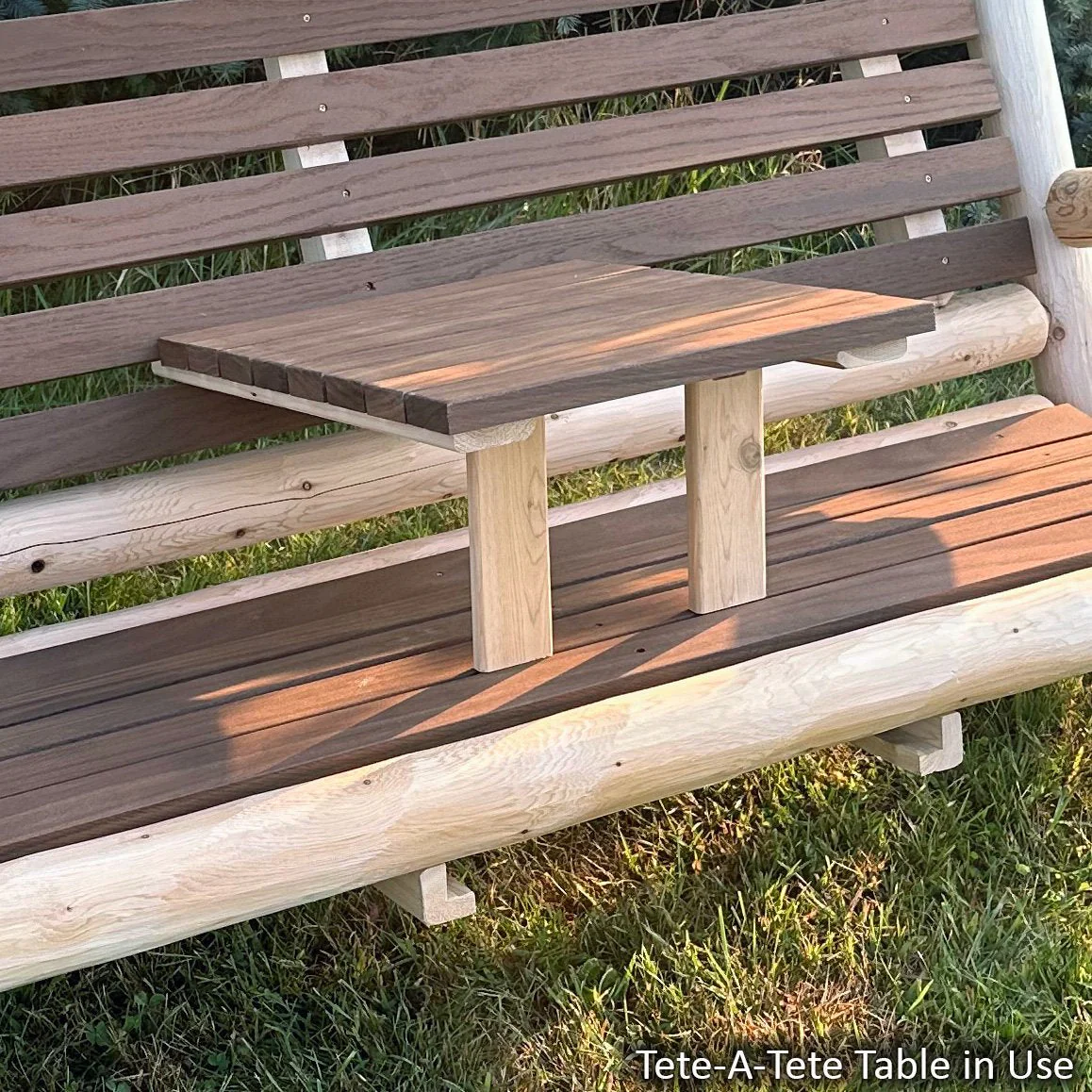 ThermaFusion Cedar Log Tete-A-Tete Yard Swing – Northern White Cedar & Red Oak – USA Made - Image 3