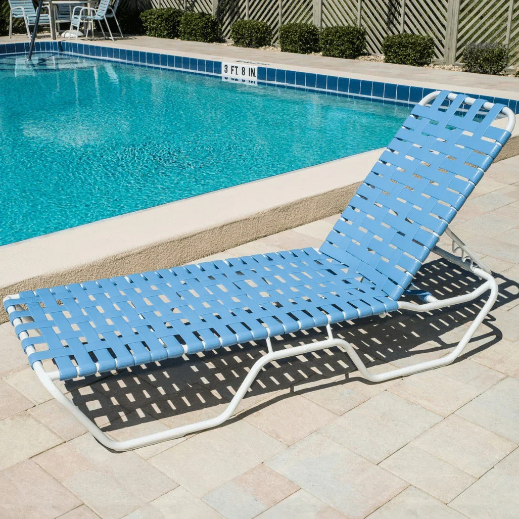 Vinyl Cross Weave Commercial Pool Chaise Lounge – 12in
