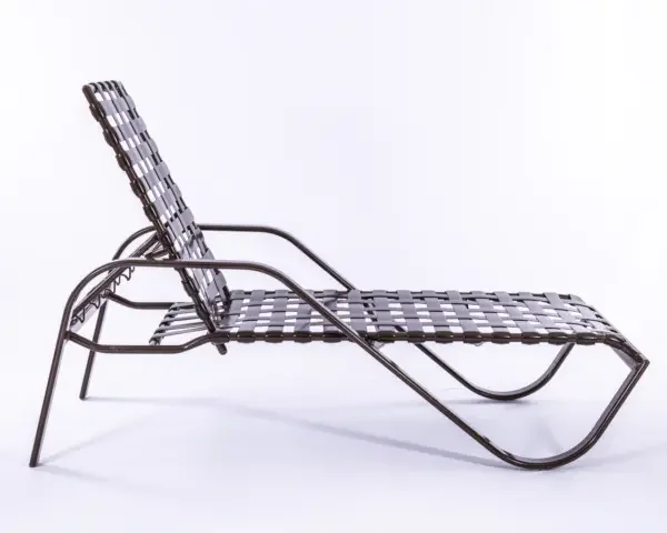Vinyl Basket Weave Classic Commercial Pool Chaise Lounge with Armrests – 14in - Image 3