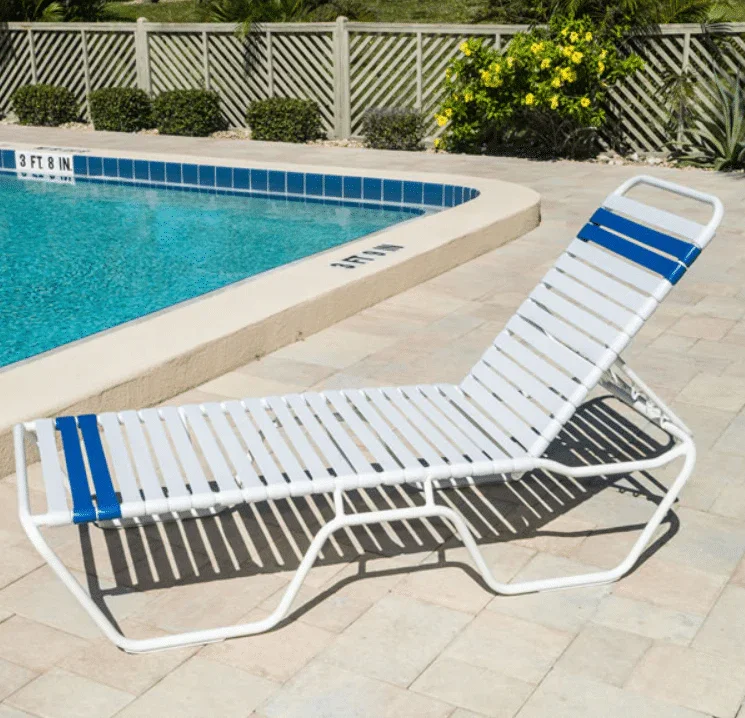 Vinyl Strap Commercial Pool Chaise Lounge – 14in - Image 3