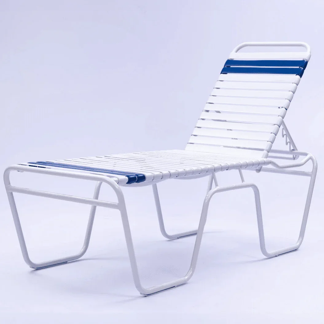 Vinyl Strap Commercial Pool Chaise Lounge – 20in Senior Height