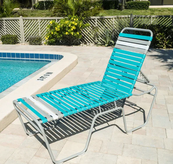 Vinyl Strap Commercial Pool Chaise Lounge – 20in Senior Height - Image 4